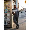 image:imageUOUA Mens Tracksuit 2 Piece Hoodie amp Sweatpants Set Waffle Jacquard Sweatsuit Outfits Casual Jogging SuitsDark Grey