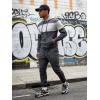 image:imageUOUA Mens Tracksuit 2 Piece Hoodie amp Sweatpants Set Waffle Jacquard Sweatsuit Outfits Casual Jogging SuitsDark Grey