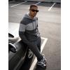 image:imageUOUA Mens Tracksuit 2 Piece Hoodie amp Sweatpants Set Waffle Jacquard Sweatsuit Outfits Casual Jogging SuitsDark Grey