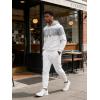 image:imageUOUA Mens Tracksuit 2 Piece Hoodie amp Sweatpants Set Waffle Jacquard Sweatsuit Outfits Casual Jogging SuitsWhite