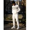 image:imageUOUA Mens Tracksuit 2 Piece Hoodie amp Sweatpants Set Waffle Jacquard Sweatsuit Outfits Casual Jogging SuitsWhite