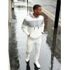 image:imageUOUA Mens Tracksuit 2 Piece Hoodie amp Sweatpants Set Waffle Jacquard Sweatsuit Outfits Casual Jogging SuitsWhite