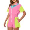 image:imageUOUA 80s Outfit Women 90s Jumpsuit Costume OnePiece Workout Track Suit Party Retro ClothingLightpink