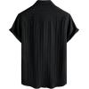 image:imageVATPAVE Mens Casual Button Down Short Sleeve Shirt Textured Hawaiian Shirt Summer Vacation Beach Shirts with PocketBlack