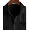 image:imageVATPAVE Mens Casual Button Down Short Sleeve Shirt Textured Hawaiian Shirt Summer Vacation Beach Shirts with PocketBlack