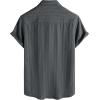 image:imageVATPAVE Mens Casual Button Down Short Sleeve Shirt Textured Hawaiian Shirt Summer Vacation Beach Shirts with PocketDark Gray