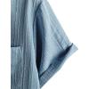 image:imageVATPAVE Mens Casual Button Down Short Sleeve Shirt Textured Hawaiian Shirt Summer Vacation Beach Shirts with PocketDenimblue