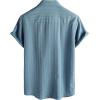 image:imageVATPAVE Mens Casual Button Down Short Sleeve Shirt Textured Hawaiian Shirt Summer Vacation Beach Shirts with PocketDenimblue