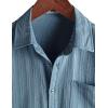 image:imageVATPAVE Mens Casual Button Down Short Sleeve Shirt Textured Hawaiian Shirt Summer Vacation Beach Shirts with PocketDenimblue