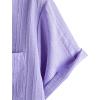 image:imageVATPAVE Mens Casual Button Down Short Sleeve Shirt Textured Hawaiian Shirt Summer Vacation Beach Shirts with PocketLavender