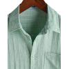 image:imageVATPAVE Mens Casual Button Down Short Sleeve Shirt Textured Hawaiian Shirt Summer Vacation Beach Shirts with PocketSage Green