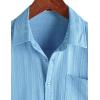 image:imageVATPAVE Mens Casual Button Down Short Sleeve Shirt Textured Hawaiian Shirt Summer Vacation Beach Shirts with PocketSky Blue