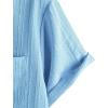 image:imageVATPAVE Mens Casual Button Down Short Sleeve Shirt Textured Hawaiian Shirt Summer Vacation Beach Shirts with PocketSky Blue