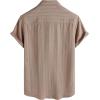 image:imageVATPAVE Mens Casual Button Down Short Sleeve Shirt Textured Hawaiian Shirt Summer Vacation Beach Shirts with PocketTan