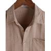 image:imageVATPAVE Mens Casual Button Down Short Sleeve Shirt Textured Hawaiian Shirt Summer Vacation Beach Shirts with PocketTan