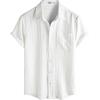 image:imageVATPAVE Mens Casual Button Down Short Sleeve Shirt Textured Hawaiian Shirt Summer Vacation Beach Shirts with PocketWhite
