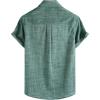 image:imageVATPAVE Mens Chambray Shirt Button Down Short Sleeve Shirt Summer Beach Casual Shirts with Pockets XXLarge Dark Green