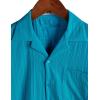image:imageVATPAVE Mens Cuban Guayabera Shirts Button Down Short Sleeve Shirt Cotton Casual Summer Beach Wedding Shirts with PocketLakeblue