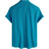 image:imageVATPAVE Mens Cuban Guayabera Shirts Button Down Short Sleeve Shirt Cotton Casual Summer Beach Wedding Shirts with PocketLakeblue