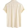 image:imageVATPAVE Mens Cuban Guayabera Shirts Button Down Short Sleeve Shirt Cotton Casual Summer Beach Wedding Shirts with PocketLight Yellow