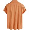 image:imageVATPAVE Mens Cuban Guayabera Shirts Button Down Short Sleeve Shirt Cotton Casual Summer Beach Wedding Shirts with PocketOrange