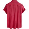 image:imageVATPAVE Mens Cuban Guayabera Shirts Button Down Short Sleeve Shirt Cotton Casual Summer Beach Wedding Shirts with PocketRed