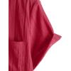 image:imageVATPAVE Mens Cuban Guayabera Shirts Button Down Short Sleeve Shirt Cotton Casual Summer Beach Wedding Shirts with PocketRed