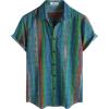 image:imageVATPAVE Mens Casual Short Sleeve Button Down Shirts Regular Fit Hawaiian Summer ShirtBlue Green