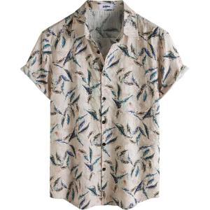 image:imageVATPAVE Mens Casual Short Sleeve Button Down Shirts Regular Fit Hawaiian Summer ShirtLightgray Blue