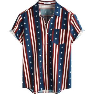 image:imageVATPAVE Mens Hawaiian Flamingo Shirts Casual Tropical Short Sleeve Button Down Shirt Summer Beach ShirtsNavyred