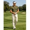 image:imageUOUA Mens Polo Shirt Texture Knitted Button TShirt Casual Short Sleeve Summer Vacation Golf ShirtsArmy Green