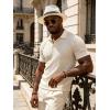 image:imageUOUA Mens Polo Shirt Texture Knitted Button TShirt Casual Short Sleeve Summer Vacation Golf ShirtsBeige