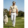 image:imageUOUA Mens Polo Shirt Texture Knitted Button TShirt Casual Short Sleeve Summer Vacation Golf ShirtsBeige