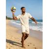 image:imageUOUA Mens Polo Shirt Texture Knitted Button TShirt Casual Short Sleeve Summer Vacation Golf ShirtsBeige