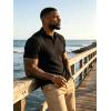 image:imageUOUA Mens Polo Shirt Texture Knitted Button TShirt Casual Short Sleeve Summer Vacation Golf ShirtsBlack