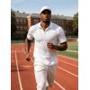 image:imageUOUA Mens Polo Shirt Texture Knitted Button TShirt Casual Short Sleeve Summer Vacation Golf ShirtsWhite