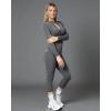 image:imageUOUA Two Piece Outfits Women Tracksuit Sets Long Sleeve Zip Up Jacket amp Leggings for Gym Workout SetGrey
