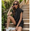 image:imageUOUA Women Two Piece Summer Outfits Casual Sleeveless Shirt amp Shorts Set Workout Sweatsuit Lounge Track SuitBlack