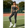 image:imageUOUA 3 Piece Workout Sets for Women High Waisted Butt Lifting Leggings Tummy Control Yoga Pants with Sports Bra Biker Shorts