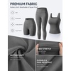 image:imageUOUA 3 Piece Workout Sets for Women High Waisted Butt Lifting Leggings Tummy Control Yoga Pants with Sports Bra Biker Shorts