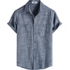 image:imageVATPAVE Mens Chambray Shirt Button Down Short Sleeve Shirt Beach Summer Casual Shirts with Two PocketsBlack
