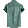 image:imageVATPAVE Mens Chambray Shirt Button Down Short Sleeve Shirt Beach Summer Casual Shirts with Two PocketsDark Green