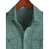 image:imageVATPAVE Mens Chambray Shirt Button Down Short Sleeve Shirt Beach Summer Casual Shirts with Two PocketsDark Green