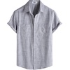 image:imageVATPAVE Mens Chambray Shirt Button Down Short Sleeve Shirt Beach Summer Casual Shirts with Two PocketsGray