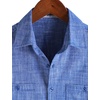 image:imageVATPAVE Mens Chambray Shirt Button Down Short Sleeve Shirt Beach Summer Casual Shirts with Two PocketsRoyal Blue