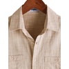 image:imageVATPAVE Mens Chambray Shirt Button Down Short Sleeve Shirt Beach Summer Casual Shirts with Two PocketsTan