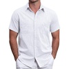image:imageVATPAVE Mens Chambray Shirt Button Down Short Sleeve Shirt Beach Summer Casual Shirts with Two PocketsWhite