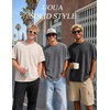 image:imageUOUA Mens Graphic Tees Vintage Oversized TShirts Casual Acid Wash Cotton Streetwear S2XLBlackgreybeige