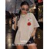 image:imageUOUA Mens Graphic Tees Vintage Oversized TShirts Casual Acid Wash Cotton Streetwear S2XLBlackgreyrosebeige