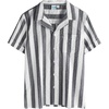 image:imageVATPAVE Boys Button Down Shirt Short Sleeve Casual Hawaiian Shirt Cuban Collar Summer Beach Shirts with PocketBlack White